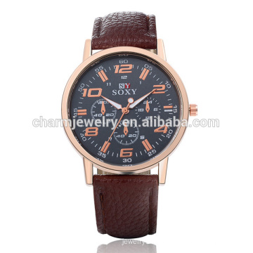 Hot Sale Luxury Simple Quartz Leather Strap Watch SOXY046